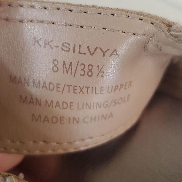 Kelly & Katie Silvya Metallic Crystal Thong Sandals Slingback Ankle Strap Size 8 - Picture 8 of 10